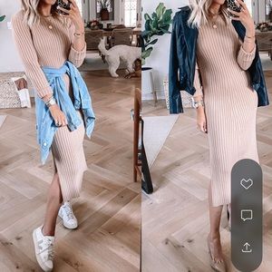 WAYF x BFF Hollie Long Sleeve Sweater Dress - Size Small